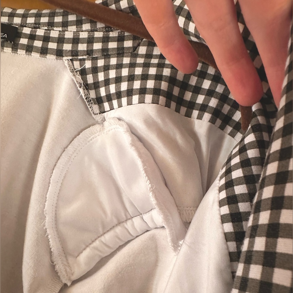 Amanda & Chelsea Black/White Gingham Ruched Sleeve Rayon Knit Blazer - Size M - Picture 7 of 12